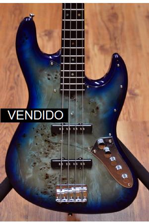 Bacchus Universe Series Jazz Bass Burl Top Blueburst Active Bacchus Universe Series Jazz Bass Burl Top Blueburst Active